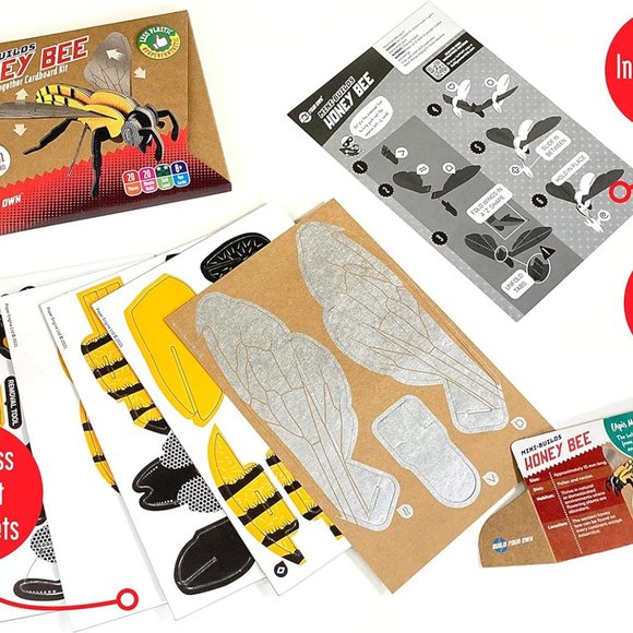 NEW DIY HONEY BEE MODEL Flapping Wing Eco Friendly Cardboard Craft Kit 3D Puzzle - Picture 9 of 16